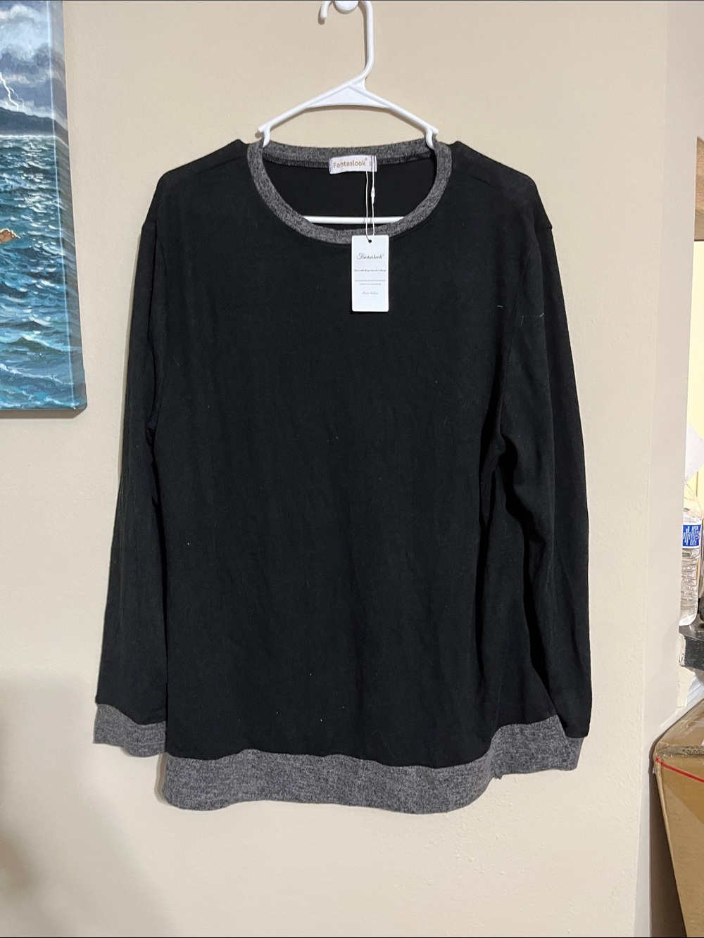 Women's Sweater Black & Gray Size XL